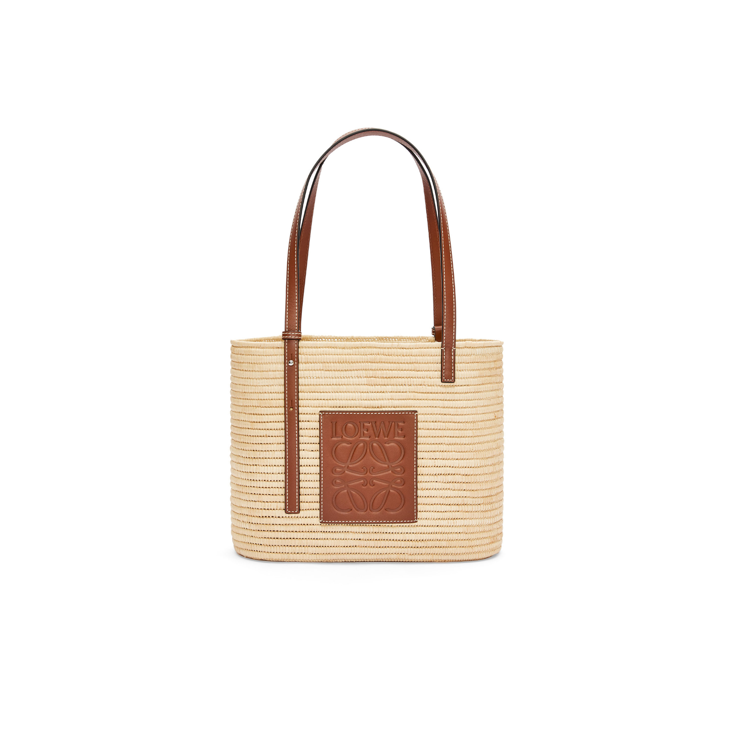 L0ew* quare basket tote bag in raffia a223099x02-9943 (27*20*10cm)